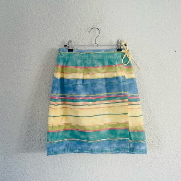 Vintage Coldwater Creek Pastel Mini Wrap Skirt - Picture 1 of 10
